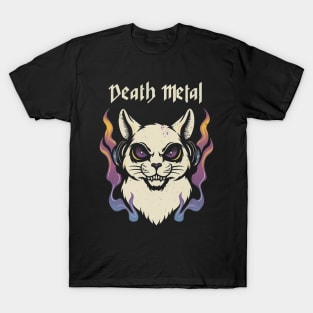 Death Metal Satanic Baphomet Cat T-Shirt